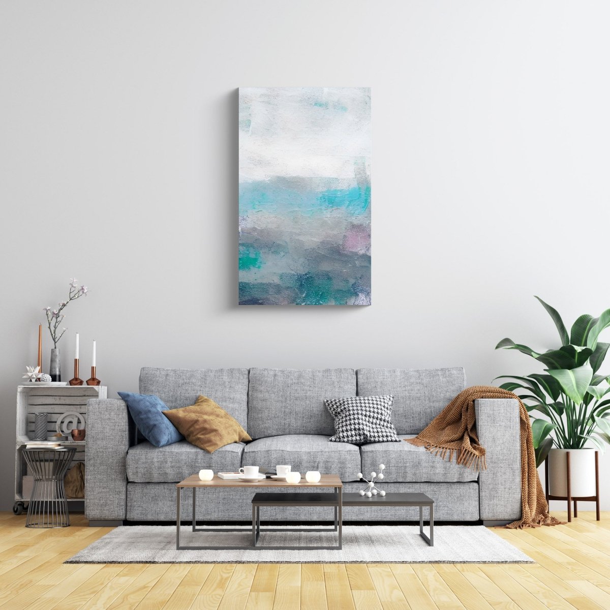Hues of Grey and White Abstract- Gallery Twelve